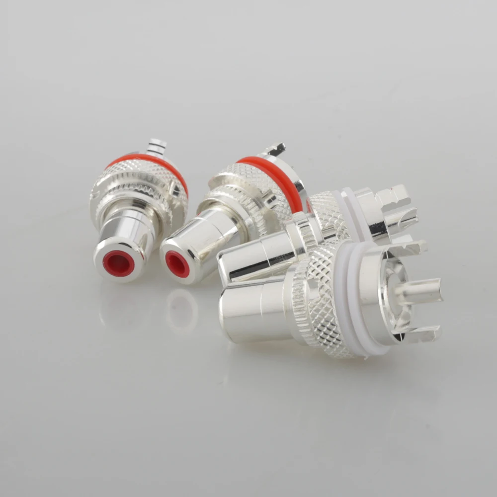 4x805 하이 엔드 실버 도금 RCA 소켓 RCA 암 소켓 커넥터 Hifi 오디오 RCA 암 플러그