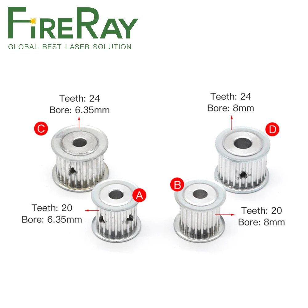 Timing Pulley HTD 3M Gear Pulley Synchronous 20 24 Teeth Width 15mm Bore 6.35 8 12mm for DIY CO2 Laser Engraving Cutting Machine