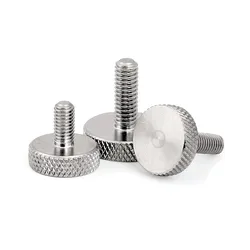1pc M3 M4 M5 M6 M8 M10 GB835 A2 Stainless Steel Knurl Flat Round Head Hand Tighten Curtain Wall Glass Thumb Screw Bolt DIN653