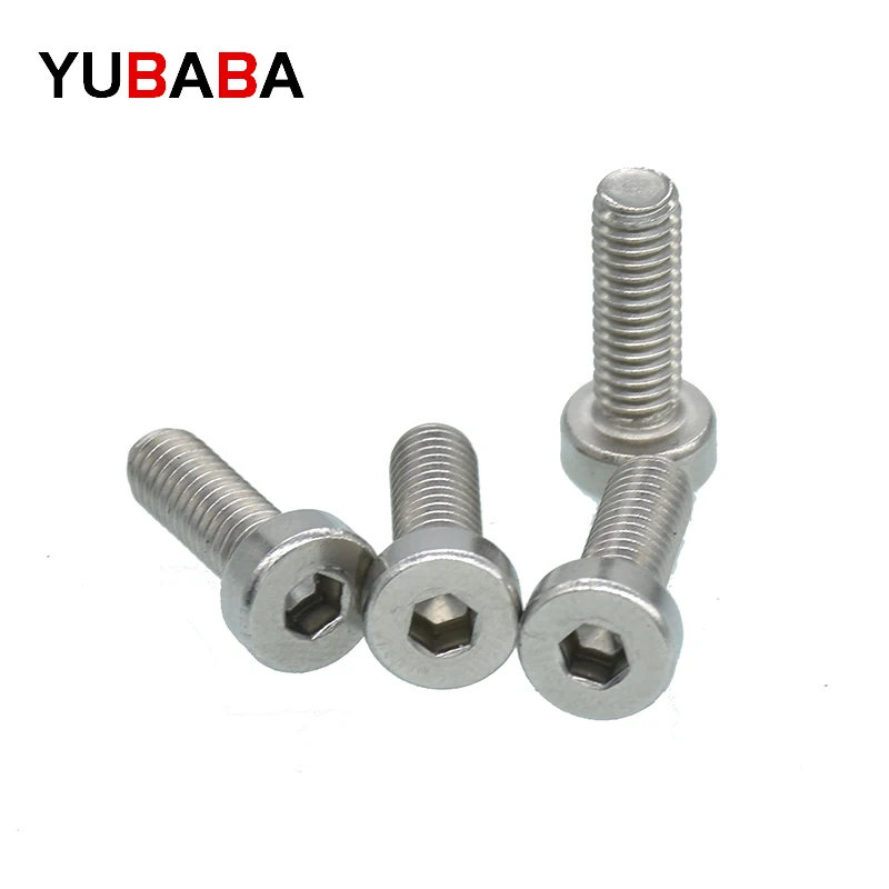 Tornillos de máquina de acero inoxidable 304, M3, M4, M5, M6, M8, M10, DIN7984, enchufe hexagonal, tapa de cabeza delgada, modelo de tornillo de bricolaje automático