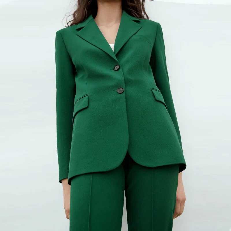 Imagem -04 - Blazer Feminino Elegante Conjunto de Peças Jaqueta Feminina Solta Nova Projetada sob Medida com um Botão Foto Cabolsa Casual