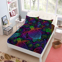 Luminous Tortoise Customized Fitted Sheet Set King Queen Double Full Size Bed Linen Set 25cm Deep