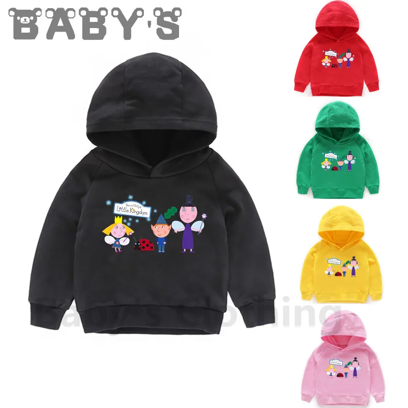 Children Hooded Hoodies Kids Ben and Holly Kingdom Cartoon Sweatshirts Baby Pullover Tops Girls Boys Autumn Clothes,KMT5038