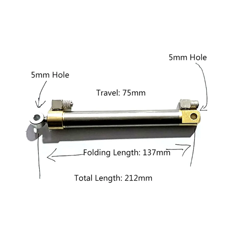 Hydraulic Cylinder Miniature Oil Cylinder 55MM/75MM/90MM Stroke Travel for RC Excavator Bulldozer Miniature Industry Equipment