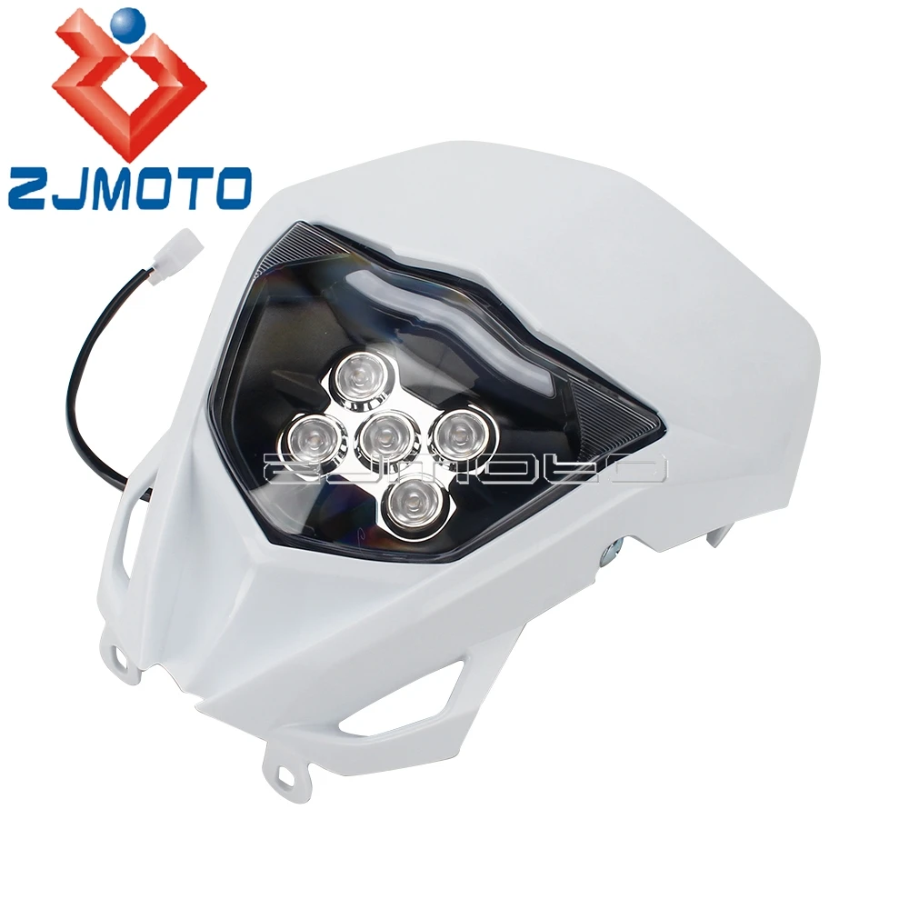 Motocross Headlight Head Lamp LED Lighting Enduro Dual Sport H4 Headlight Fairing For Yamaha YZ YZF WR250F WR450F WR250R WR450R