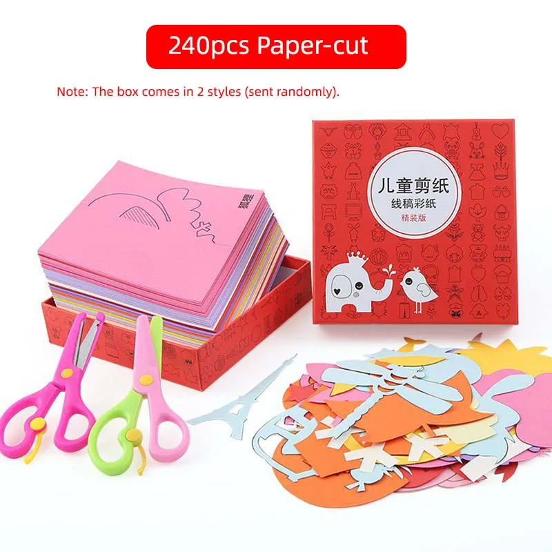 Nieuwe 120 200 240 Stks/set Kids Cartoon Kleur Papier Vouwen En Snijden Speelgoed/Kinderen Kingergarden Art Diy Educatief Speelgoed