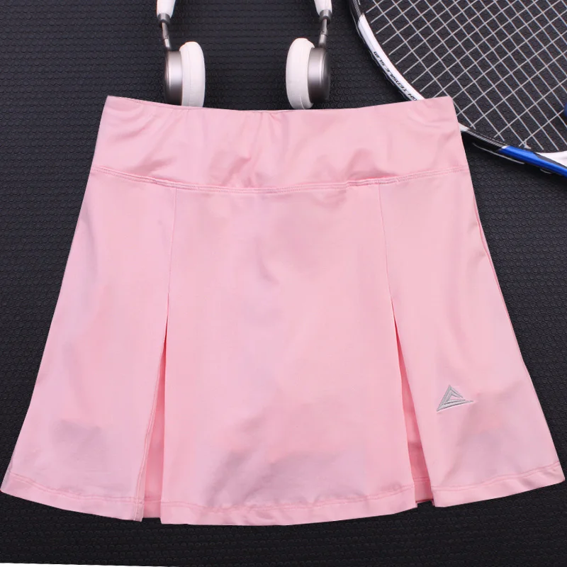 Women\'s Quick Dry Half-length Sports Net Badminton Front Rear Slit Pleated Skirt Running Breathable Absorption