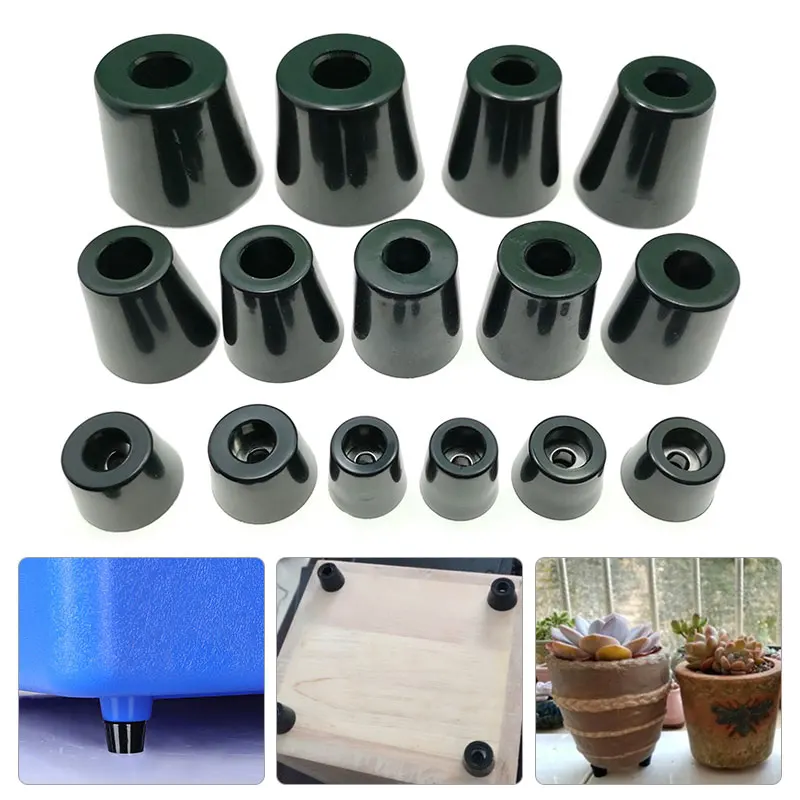 10Pc Black Rubber Feet Non-slip Furniture Foot Table Leg Cabinet Bottom Pad for Table Chair Cutting instrument Accessories