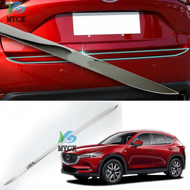 For Mazda CX-5 CX5 2017 2018 2019 Car Rear Door Button Trim Tail Bumper Strip Stickers External Garnish Car Styling