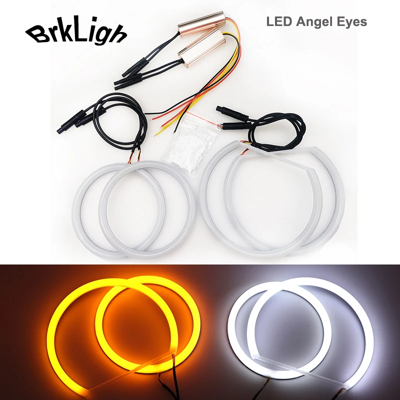 2x (131mm+106mm) Two-Color DRL Car LED Angel Eyes Halo Rings Lights For BMW E90 E91 E81 E82 E87 E88 E83 X3 Daytime Running Lamps