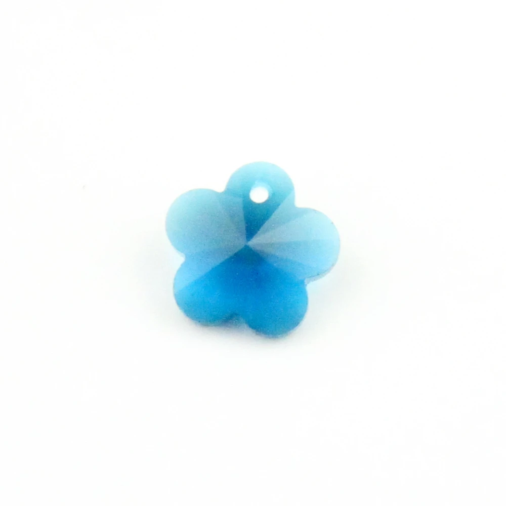 100pcs/lot 14mm Zircon Blue Glass Trimming Beads Plum Blossom Beads For Wedding & Home Decoration