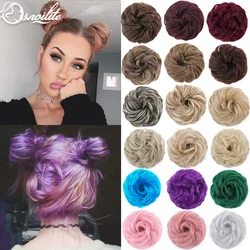 S-noilite-moño de pelo sintético para mujer, banda elástica desordenada, Scrunchies, banda de goma falsa Natural, postizo, 45g