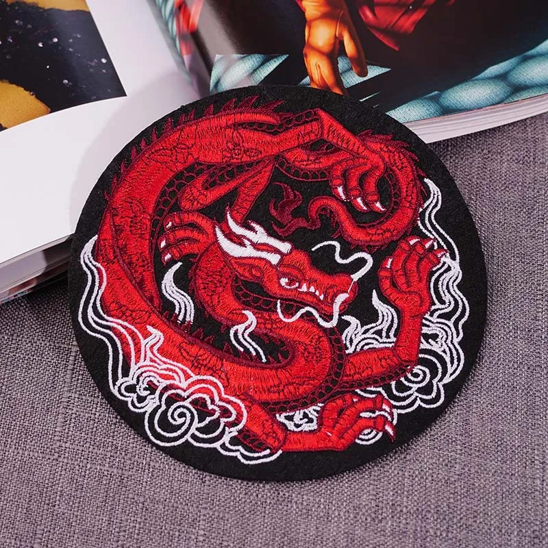 1PCS Chinese style Chinese dragon Phoenix embroidery National flower Peony patches sew on applique clothing dress decoration