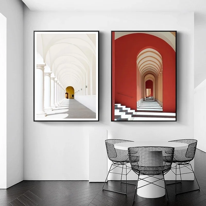 Modern Luxury Building Art Minimalist Rome Architecture Canvas Painting Poster and Print Wall Art Picture for Living Room Decor