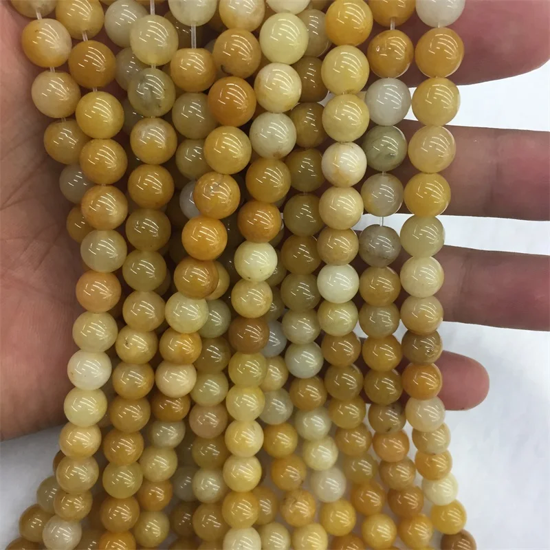 6/8/10mm Brazil Topaz Genuine Gemstone Undyed Natural Stone Round Spacer Gem Bead for Jewelry Bracelet Diy Making