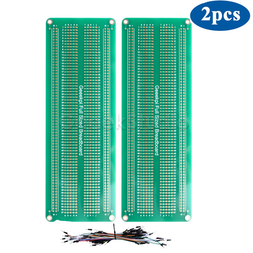 Prototype PCB Solderable Breadboard for Arduino and DIY Electronics Projects, Gold-Plated (2Pack Fullsize Breakboard)