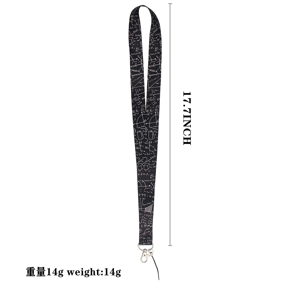 LX589 Mathematics π Physics Lanyard For Keys Mobile Phone USB ID Badge Holder Keys Strap Tag Neck Lanyard For Students