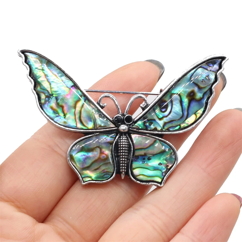 Natural Abalone Shell Brooches Pendant Cute Butterfly Brooches Pendant Charms Fit Coat Accessories Jewelry Best Gifts