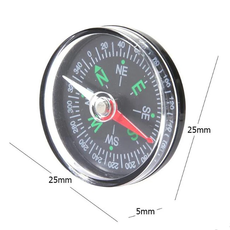 12 قطعة 15/20/25 مللي متر بوصلة زر صغيرة المحمولة المحمولة الرياضة في الهواء الطلق التخييم السفر التنزه الصيد بقاء الطوارئ البوصلة