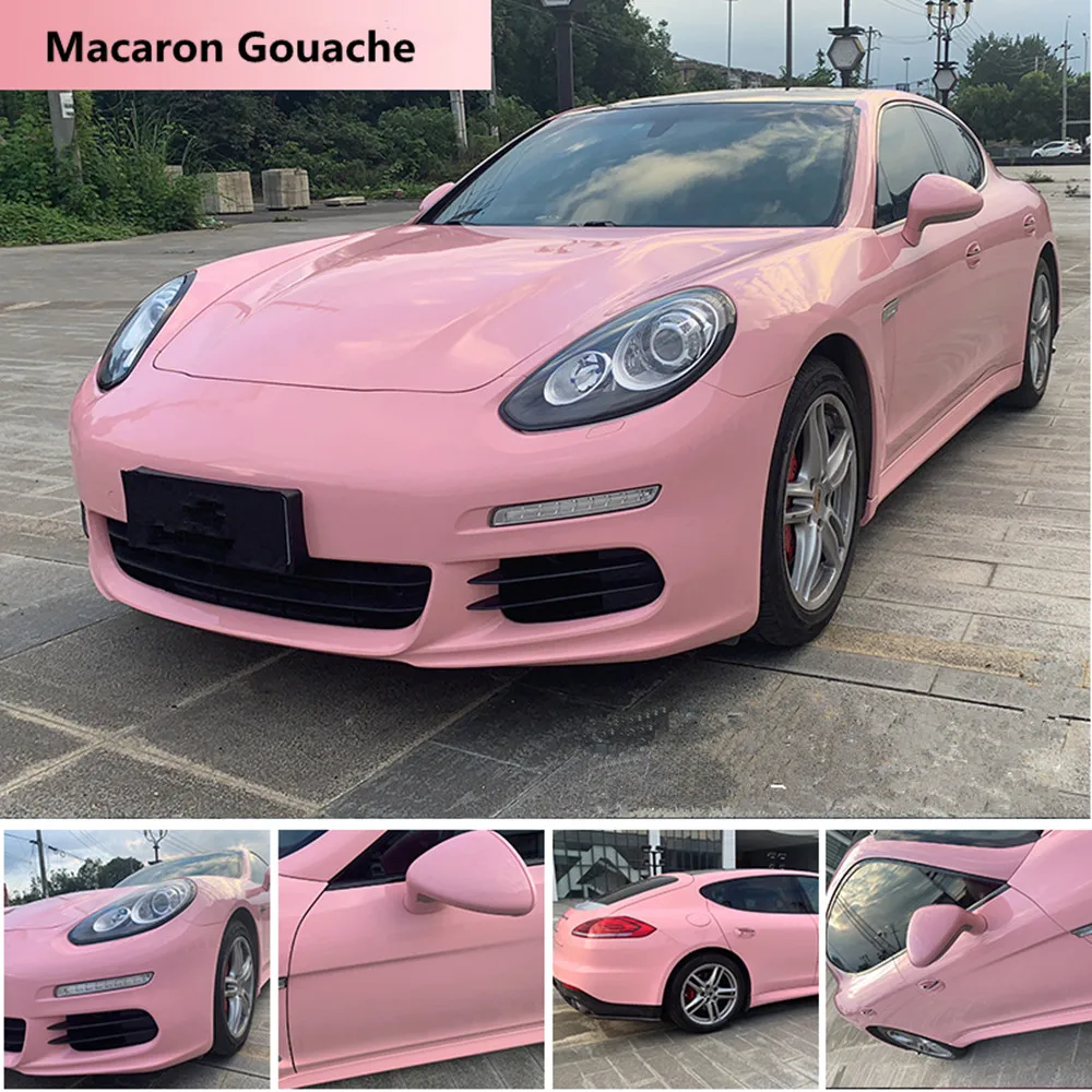 

Sunice High Glossy Macaron Pink Car Wrap Vinyl Film Car styling film Air Release Bubbles Free Self Adhesive DIY Decor Wrapping