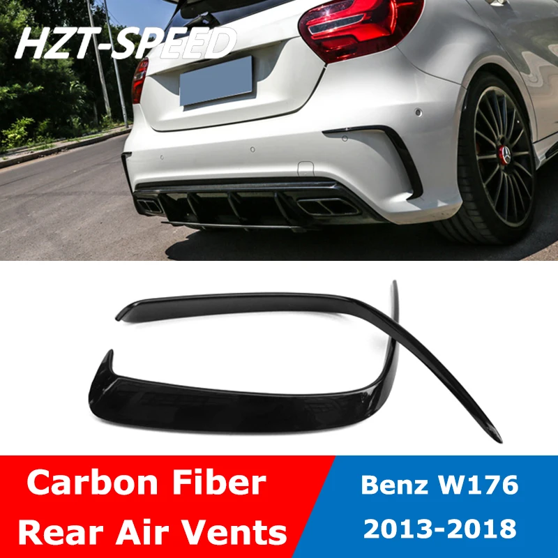 Carbon Fiber Fog Light Trim Decoration Rear Side Air Vents For Mercedes Benz A Class W176 2013-2018