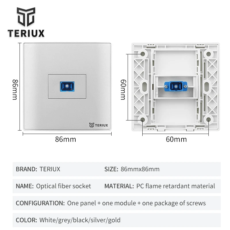 Teriux 86 type SC socket PC Wall socket universal built-in socket luxury electrical outlet recessed