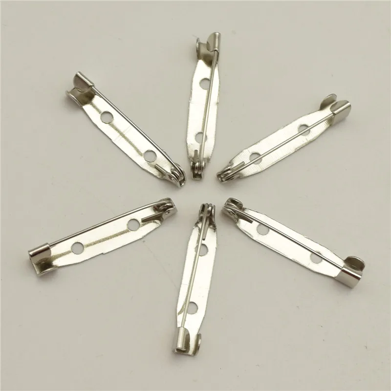 1000pcs  25mm  Safety Lock Back bar Pin DIY brooch base, Dual Brooch Back Base With Safety Pin use for brooch and hair jewelry