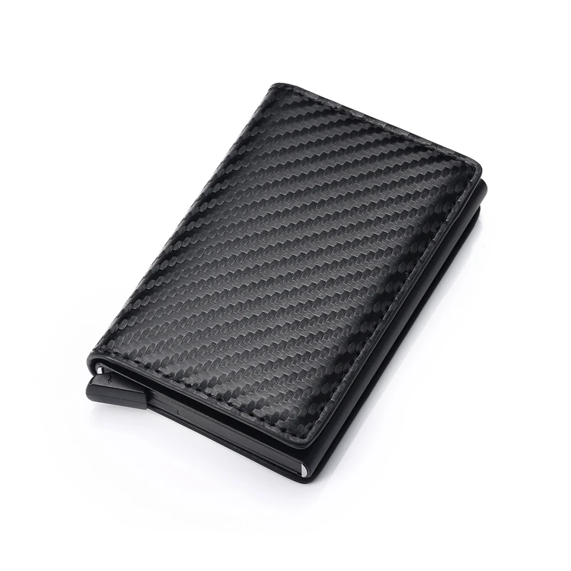 New Fashion Anti RFID Blocking Men\'s Credit Card Holder Leather Small Wallet ID Bank Card Case Metal Protection Purse For Women