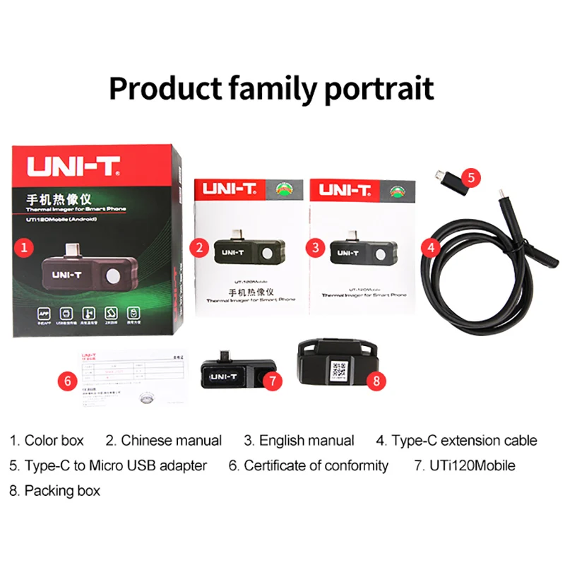 UNI-T Thermal Camera For Phone Mobile Thermal Imager UTi120 10800 Pixel UTI120MS To Repair Cell Phones