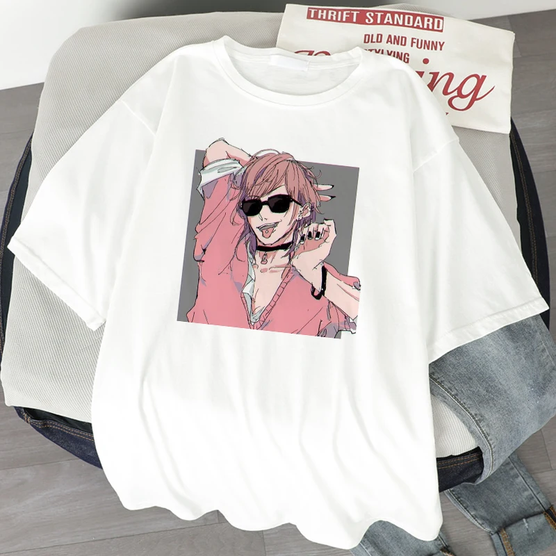 Women T-shirts Japanese Anime Yarichin B Club Aesthetics Oversized T-shirt with Short Sleeve Harajuku Kawaii Tops Female Tees