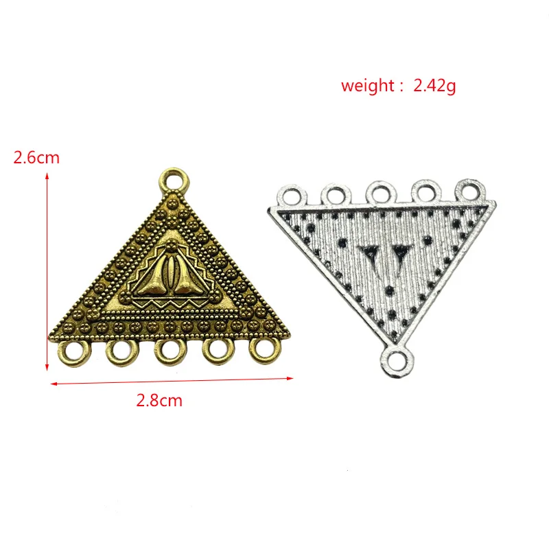 10pcs alloy equilateral triangle pendant buckle DIY production necklace bracelet connection piece wholesale metal accessories