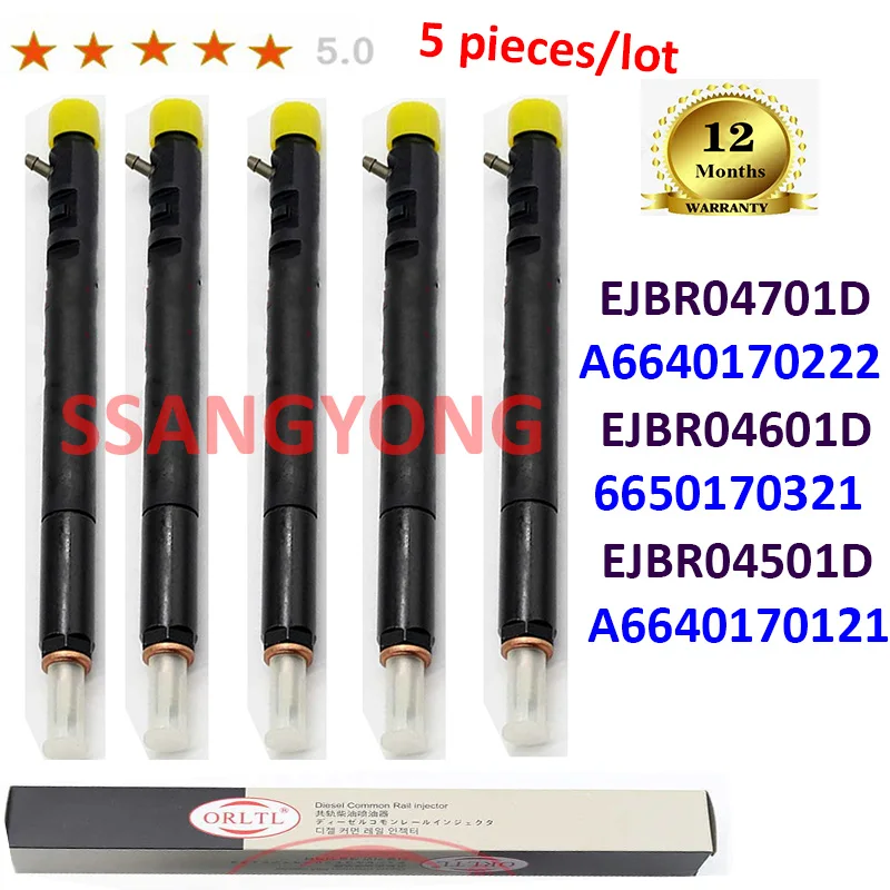 

5 pieces/lot NEW EJBR04501D A6640170121 EJBR04601D 6650170321 EJBR04701D A6640170222 Nozzle Injector 6640170222 For SSANGYON