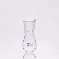 Flask eggplant shape,short neck standard grinding mouth,Capacity 15ml and joint 24/40,Eggplant-shaped flask