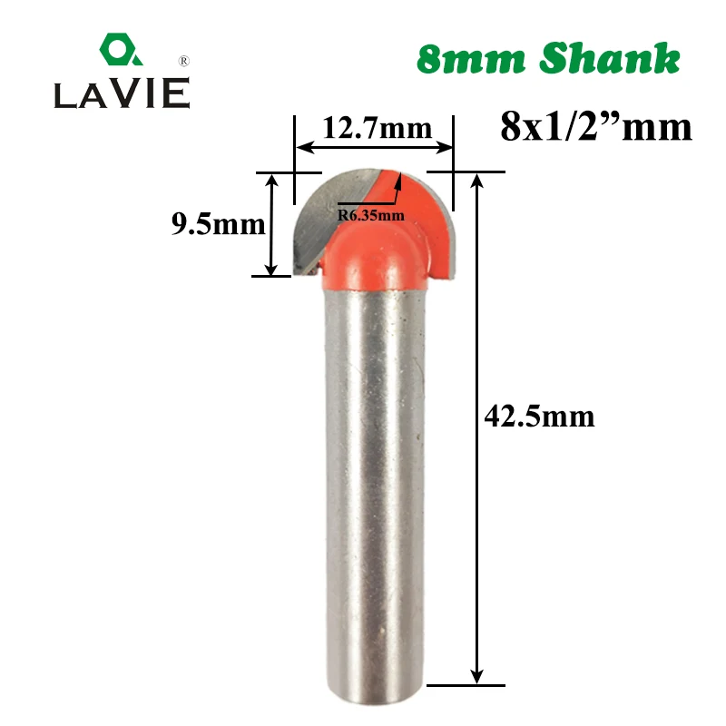 LA VIE 1pc 8mm Shank Cove Box Bit Double Edging Router Bits for Wood Tungsten Carbide Woodworking Endmill Milling Cutter