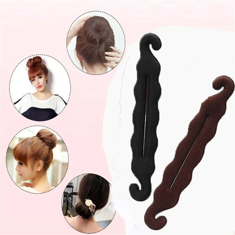 1Pcs Frauen Haar Gerät Schaum Schwamm Haar Disk Donut Schnell Messy Bun Updo Haar Clip Haar Zubehör Haar Mode werkzeuge