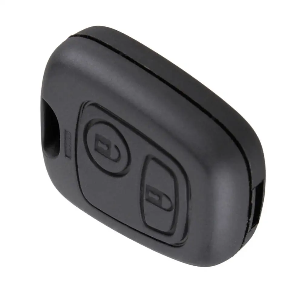 Car Key Entry Substituição Remoto Fob Shell Case, Preto, 2 Botões, Automático, Peugeot 106, 107, 206, 207, 307, 406, 407