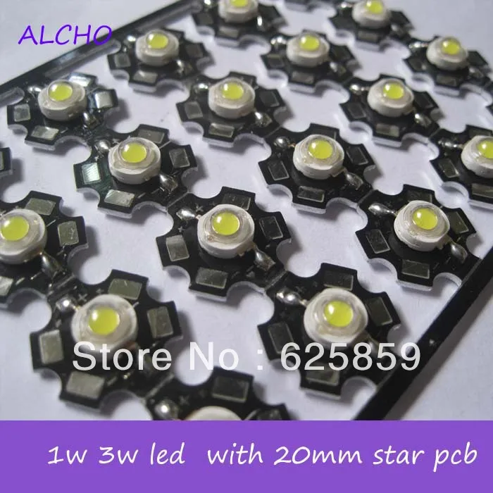 10-100pcs 1W 3W Warm / White 10000K 20000K 30000K High Power LED Chip Light with PCB or not pcb