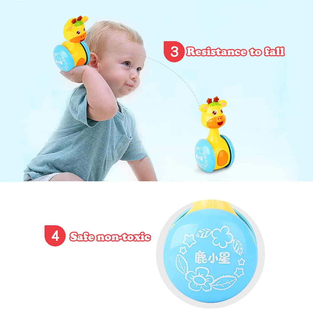 Baby Rattles Tumbler Doll Baby Toys Sweet Bell Music Roly-poly Learning Education Toys Gifts Baby Bell Baby Toys J0370