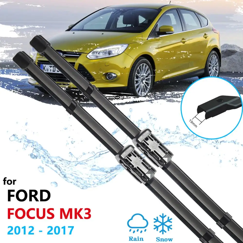 for Ford Focus 3 2012~2017 MK3 Car Wiper Blades Front Window Windshield Windscreen Car Accessories Stickers 2013 2014 2015 2016