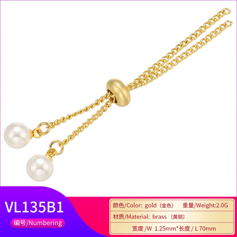 ZHUKOU gold color Extended Extension Tail Chain For Bracelet Necklace Jewelry Making Findings Accessories wholesale VL135