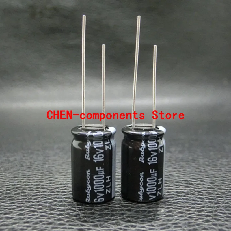 

10PCS RUBYCON ZLH 16V1000UF P5MM 10X16MM High frequency low resistance long life capacitor 1000uF/16v 105 degrees 1000UF 16V