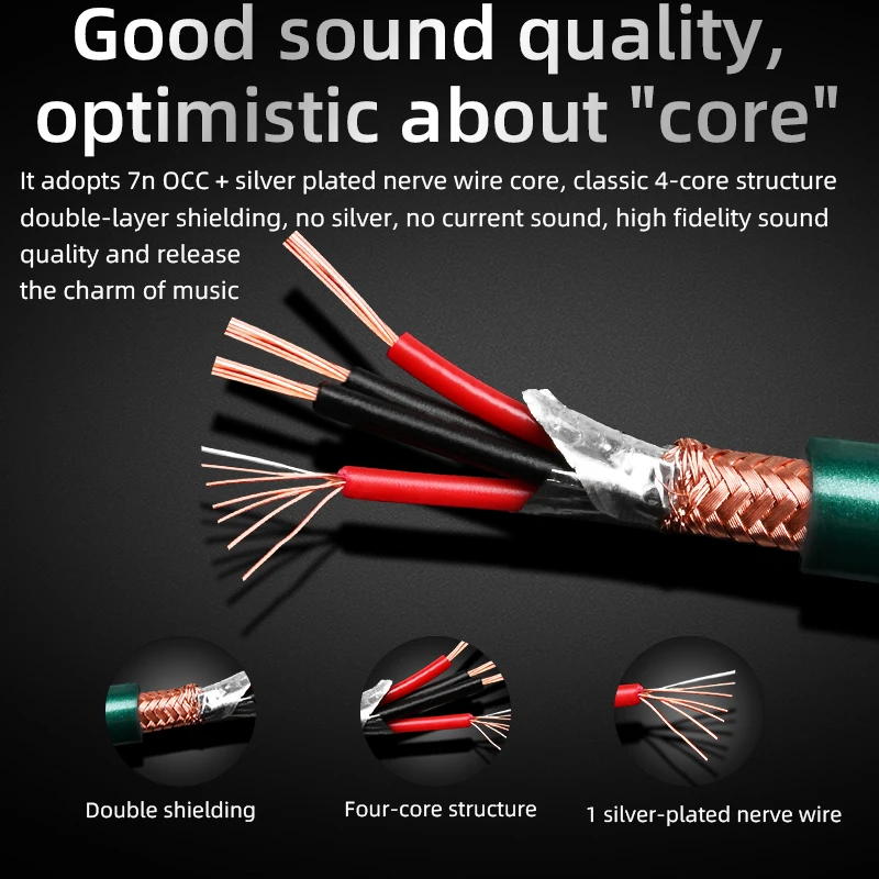 2 unids/par ATAUDIO Cable de audio HIFI RCA a XLR (macho o hembra) Cable de Audio HIFI para amplificador DAC TV/0,5 M-5 M NO1062