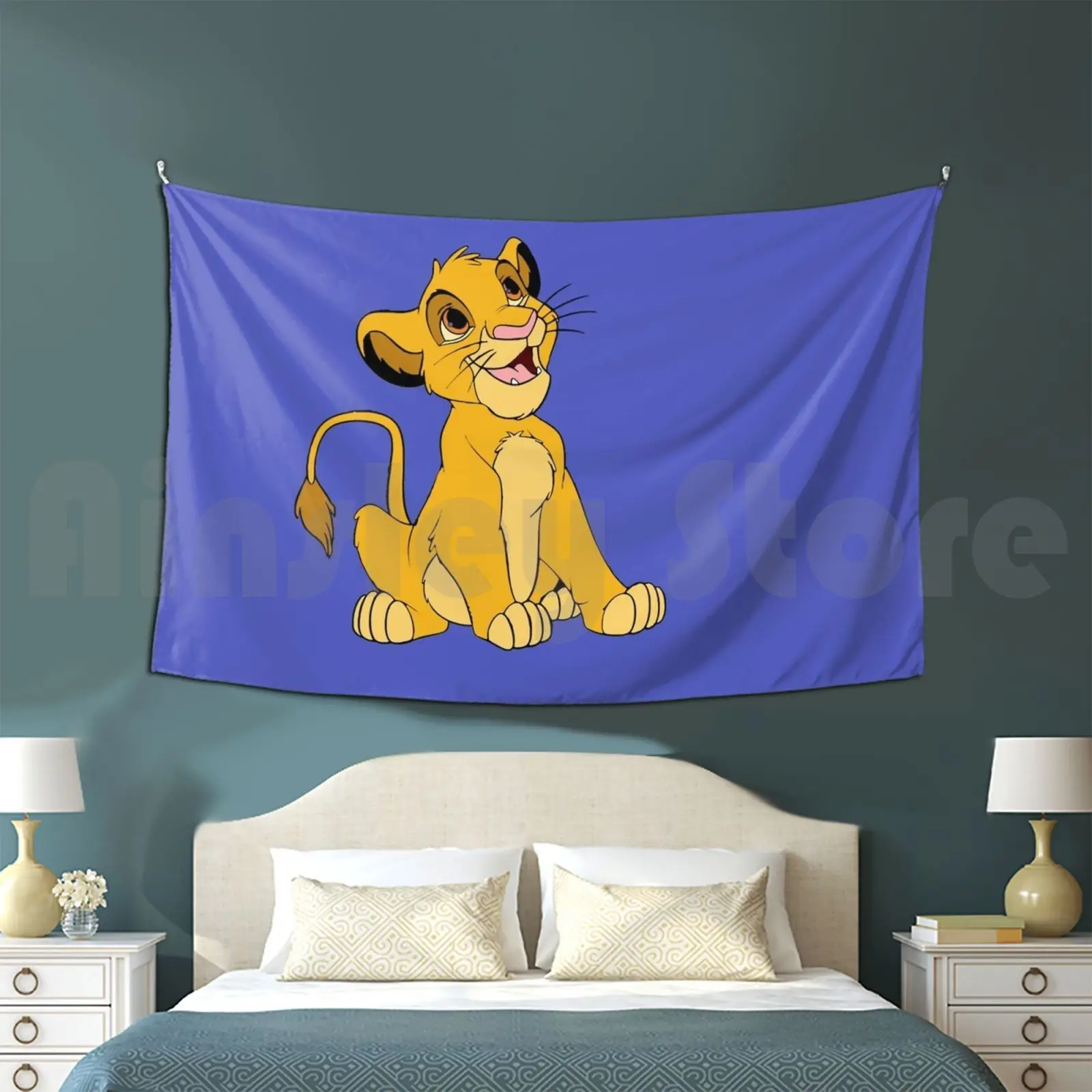 Simba Tapestry Living Room Bedroom Simba Lion King Lion Cub Aherm1 Animal Circle Of Life Cartoon Mufasa Animal Kingdom