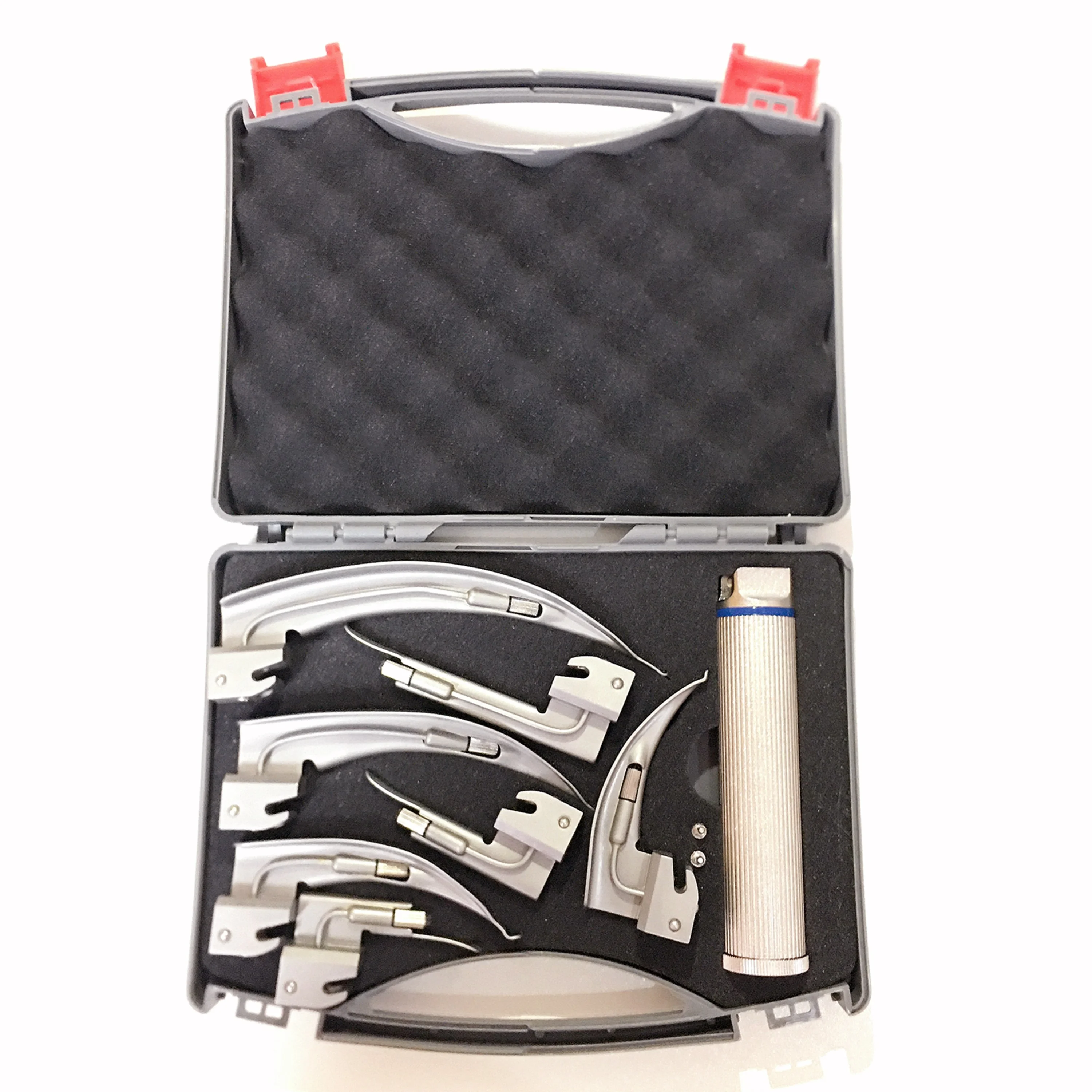 Different Types Larynx Examination Equipment Halogen Miller Laryngoscope Set