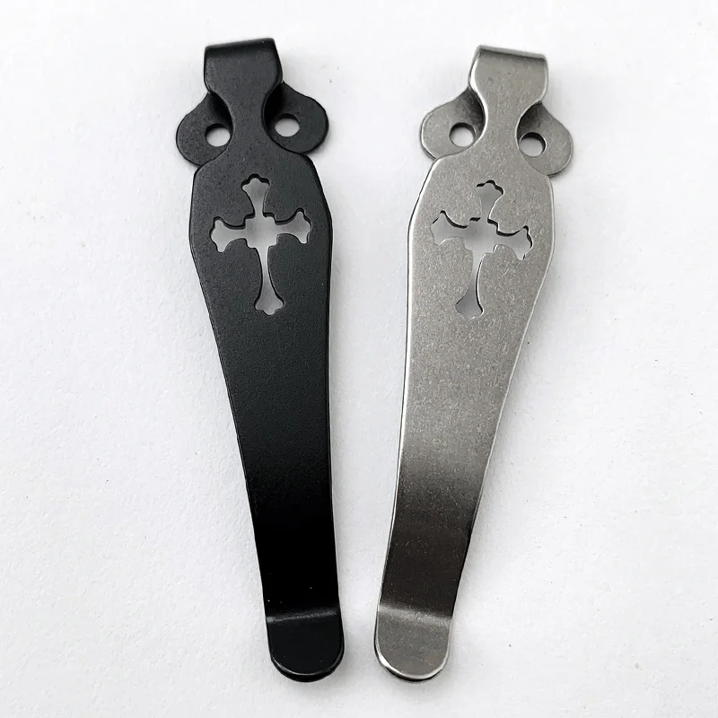 1 PC Titanium Alloy TC4 Knife Back Clip Pocket Clamp for Paramilitary 2 Para3 C81 Endura C10 Delica C11 Yojimbo Cross Patterns