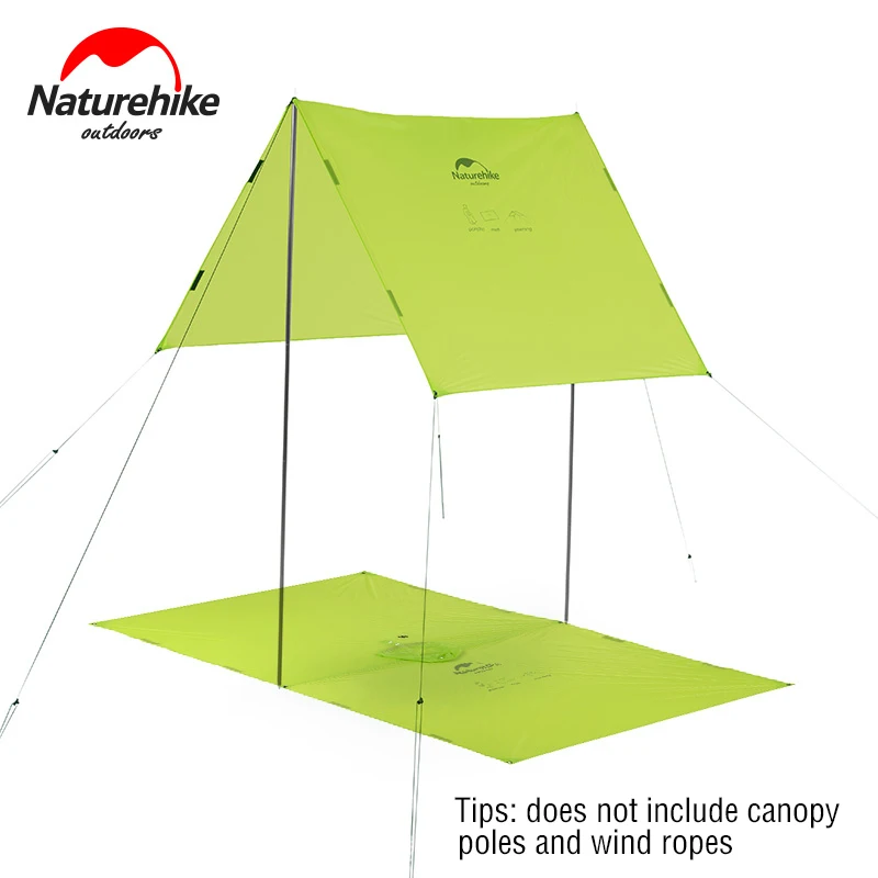 Imagem -04 - Naturehike-multifunções Impermeável Rain Jacket em Capa de Chuva 210t 20d Canopy Rainwear Camping Mat Blusão Bike Poncho