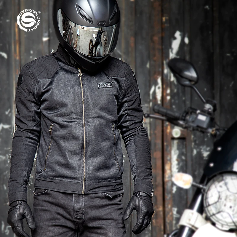 SFK Men Motorcycle Jacket Summer Breathable CE Protection Armor Motocross Racing Suit Motorcycle Riding Wear Motorcycle Outfit