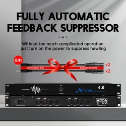 Professional Feedback Suppressor 4 in 4 Out Performance Stage Conference Automatic Anti-Howling KTV Microphone Frequency Shifter