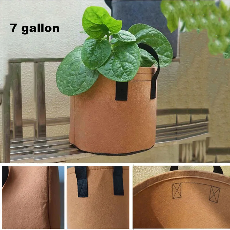 

7 Gallon Fabric Garden Potato Grow Container Bag Plant Growing Bag Jardin Flower Pots Vegetable Planter with Handle