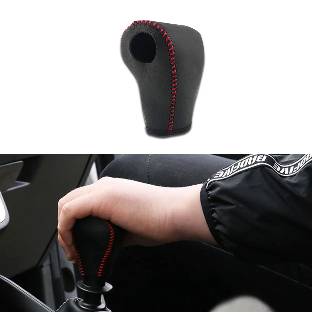 Muchkey Leather Gear Knob Stick Covers AT For KIA SPORTAGE 2007 2008 2009 2010 2011 2012 2013 Non-slip Automatic Shifter